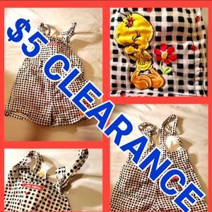 *Vntg* LOONEY TUNES Tweety overall shorts sz 6